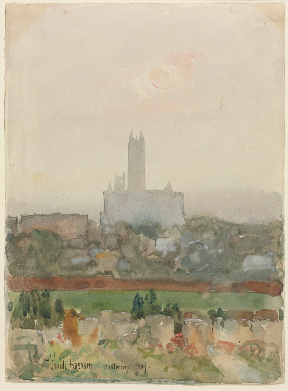 Canterbury Cathedral recto by Childe Hassam