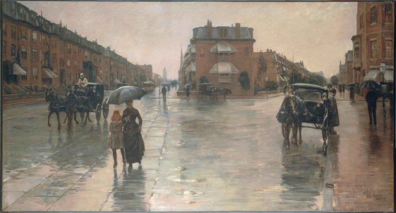 Frederick Childe Hassam (1859–1935). Rainy day in Boston, 1885. Oil on canvas. by Childe Hassam