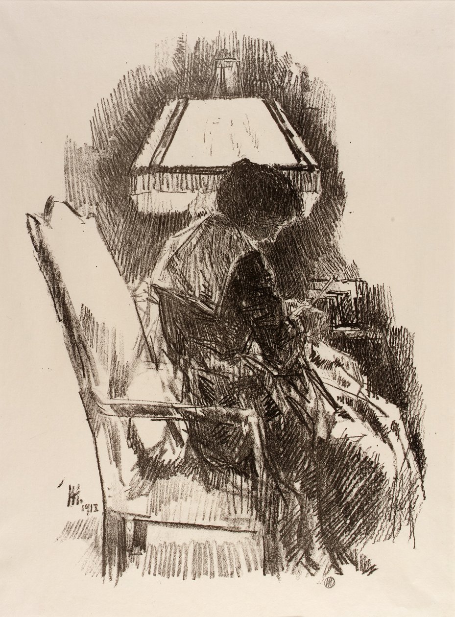 Mrs. Hassam, Knitting by Childe Hassam