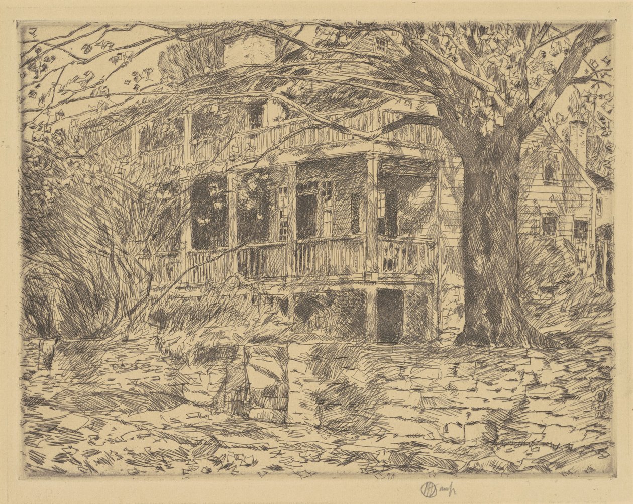 The Old House, Cos Cob by Childe Hassam