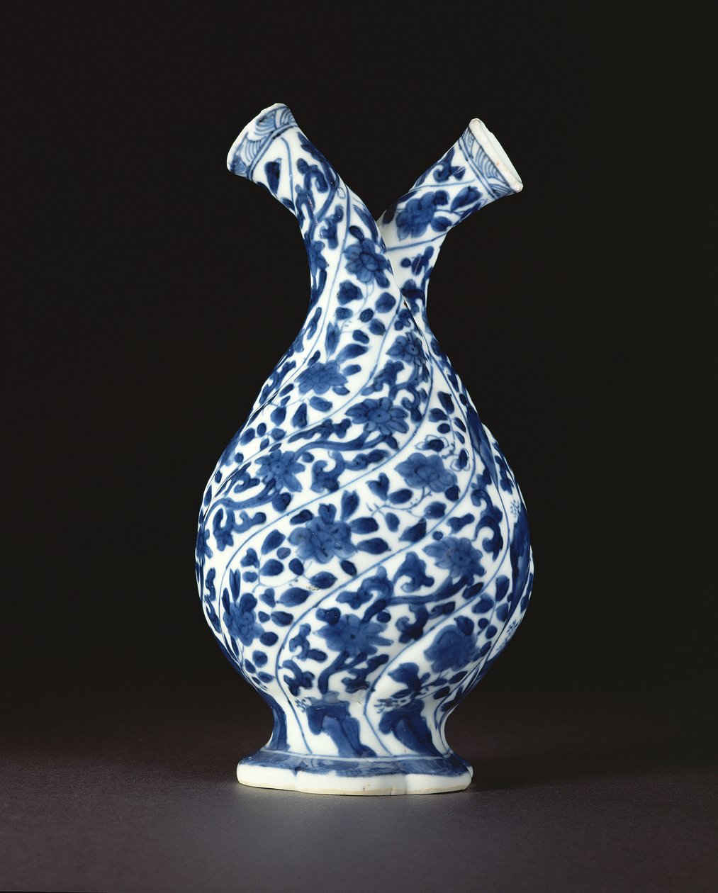 Blue and white double bottle in a European glass form, Kangxi period (1662-1722) by Chinese School