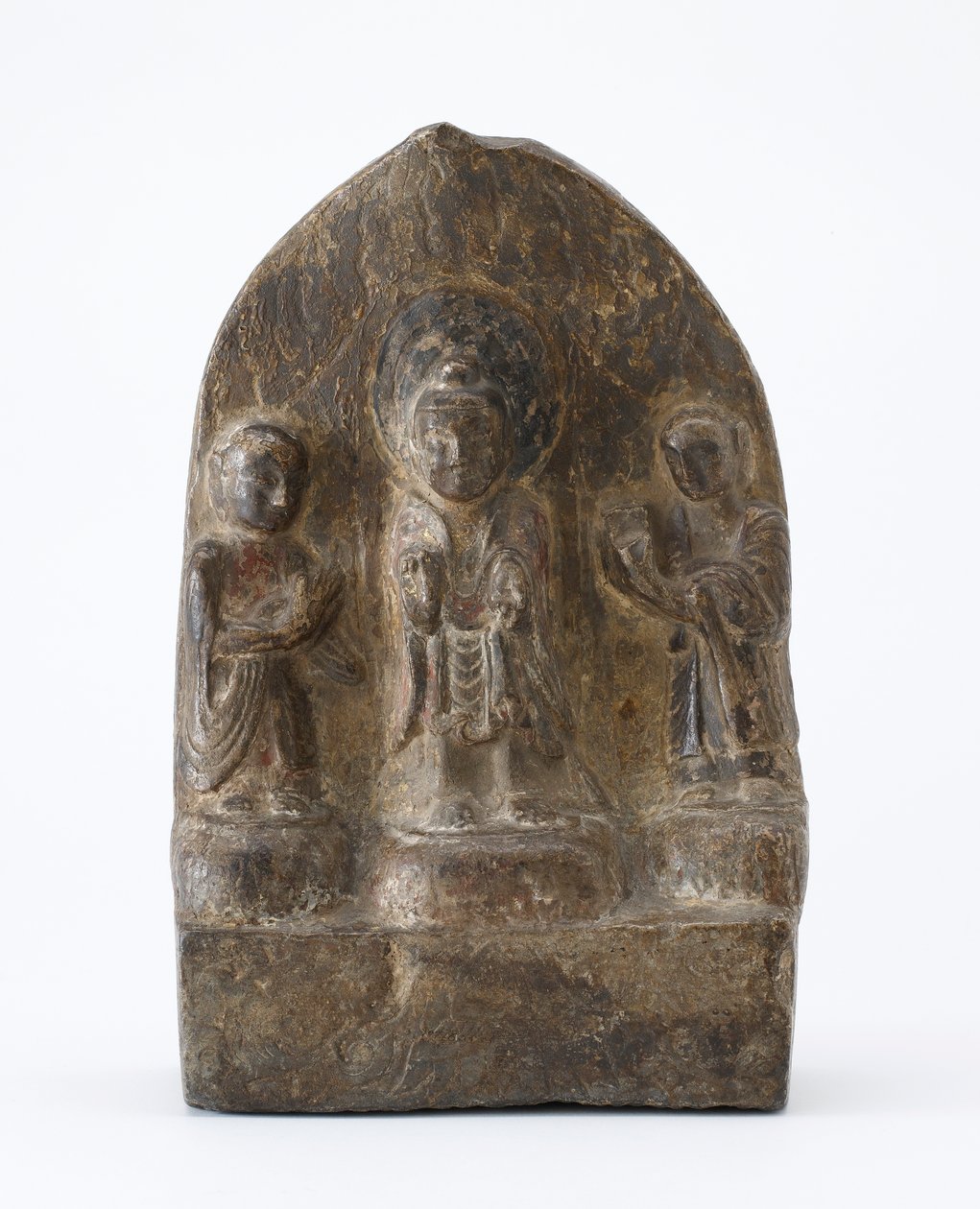 Buddhist tablet depicting three standing figures, Period of Division, 536 AD by Chinese School