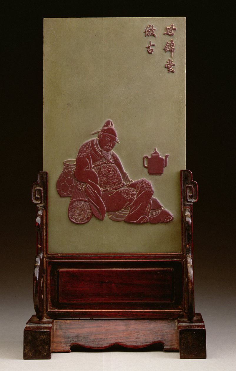 Desk screen depicting a drunken scholar, probably Tao Yuan-ming by Chinese School