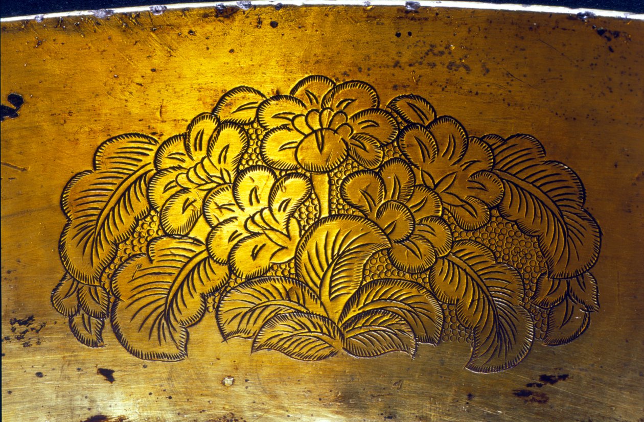 Detail from an engraved basin, Tang dynasty (detail) by Chinese School
