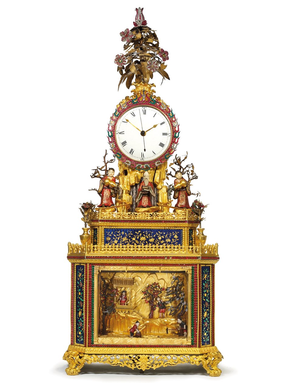 Imperial striking, musical and automaton "Daoist Immortal" clock, Guangzhou workshops, Qianlong period by Chinese School