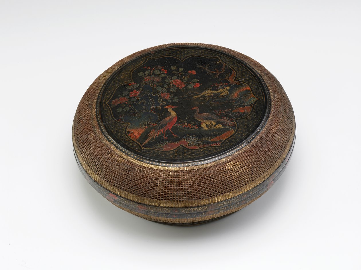 Lacquered and Basketry Panel Circular Box, Late 16th-Early 17th by Chinese School