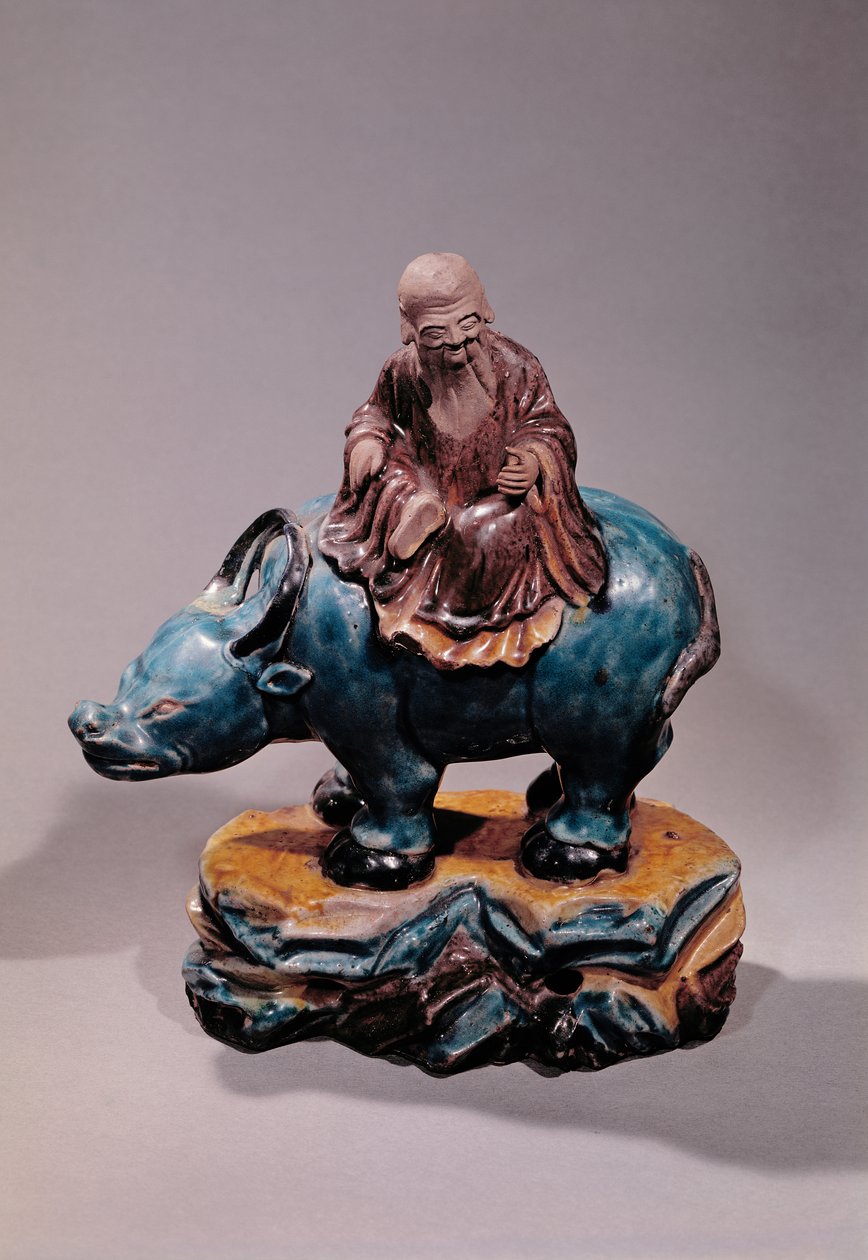 Lao-Tzu on his Buffalo, Qing dynasty by Chinese School