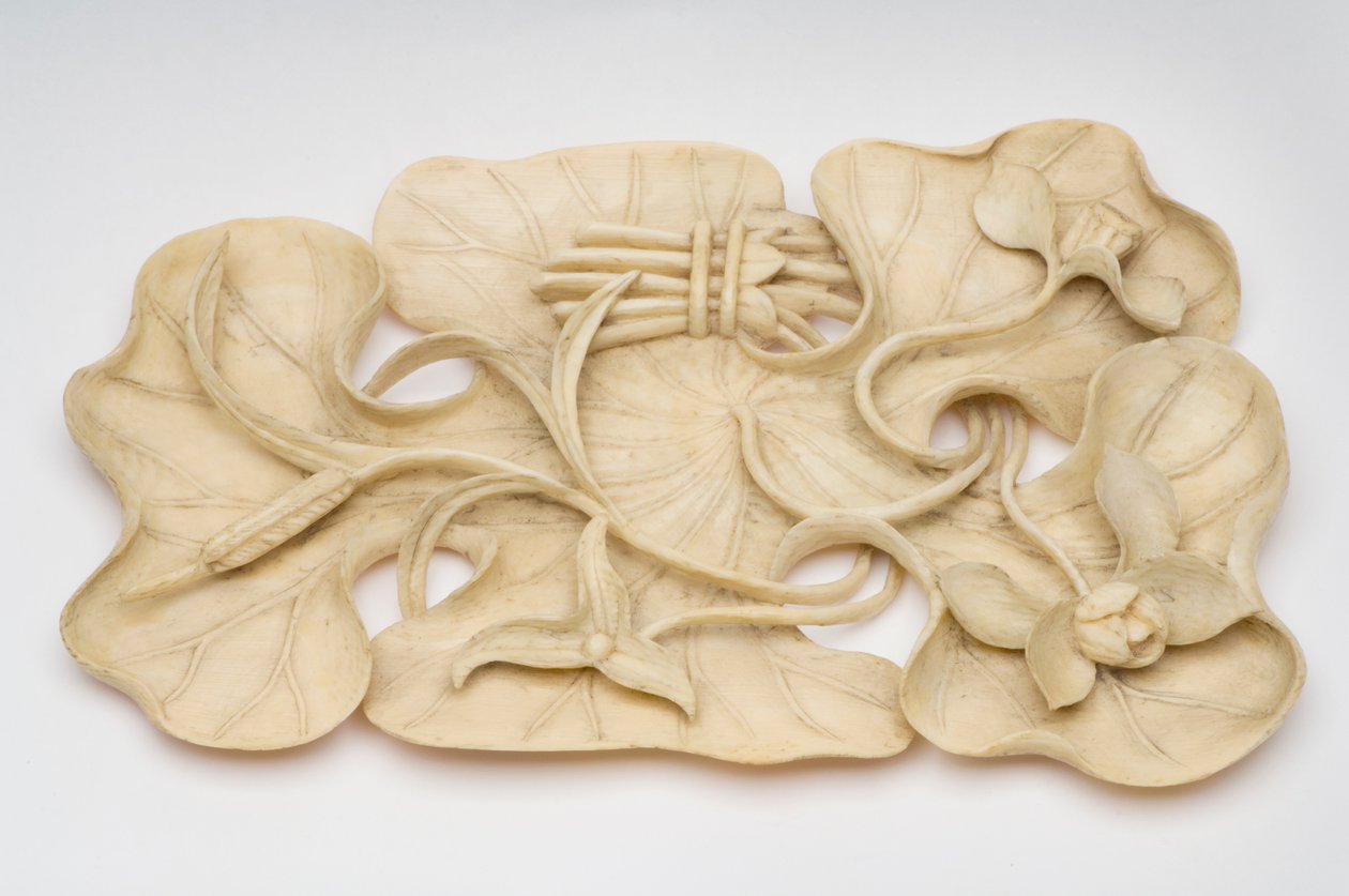Lotus flower brush rest by Chinese School