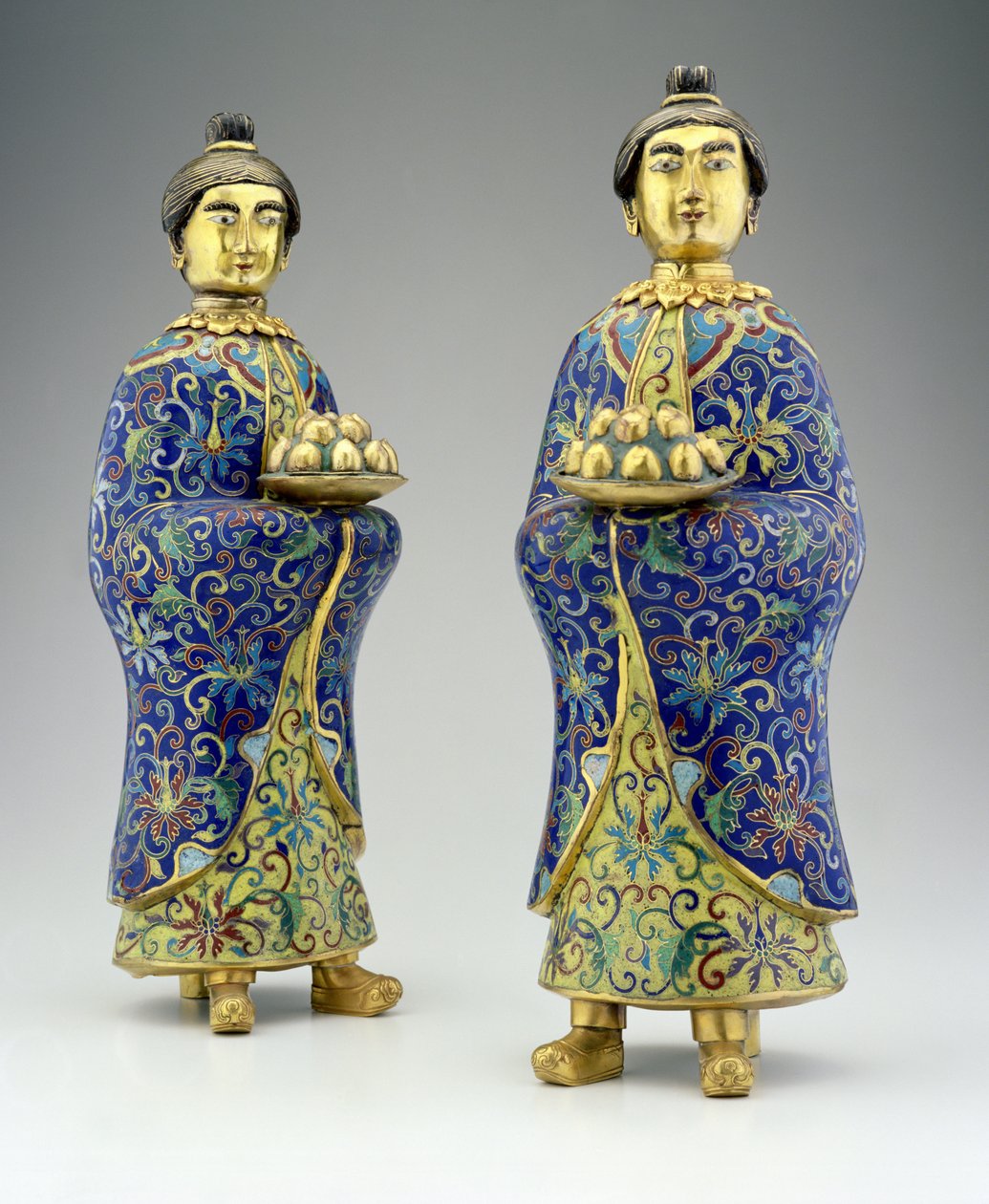 Pair of female attendants, Qianlong period by Chinese School