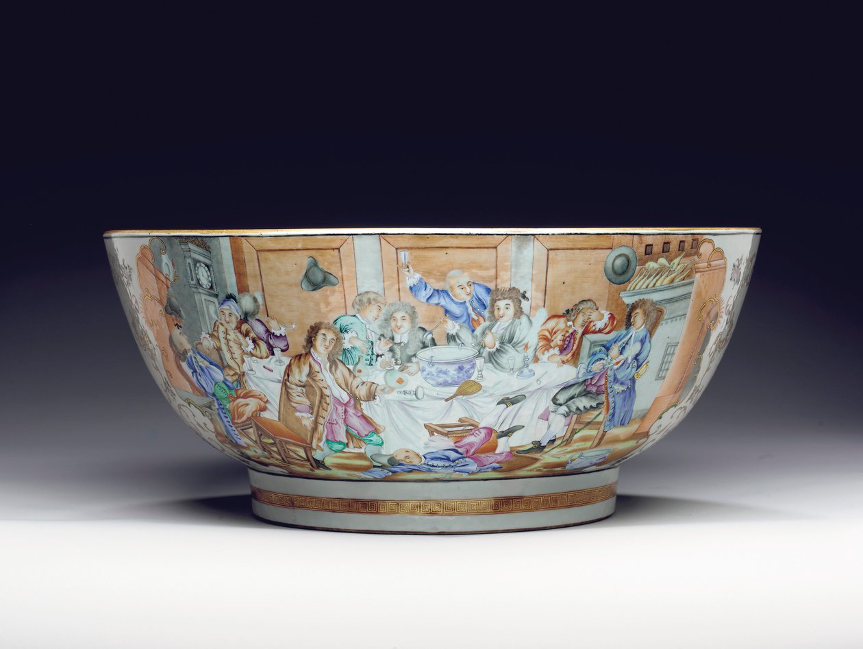 Rare and massive punchbowl, c.1775 by Chinese School