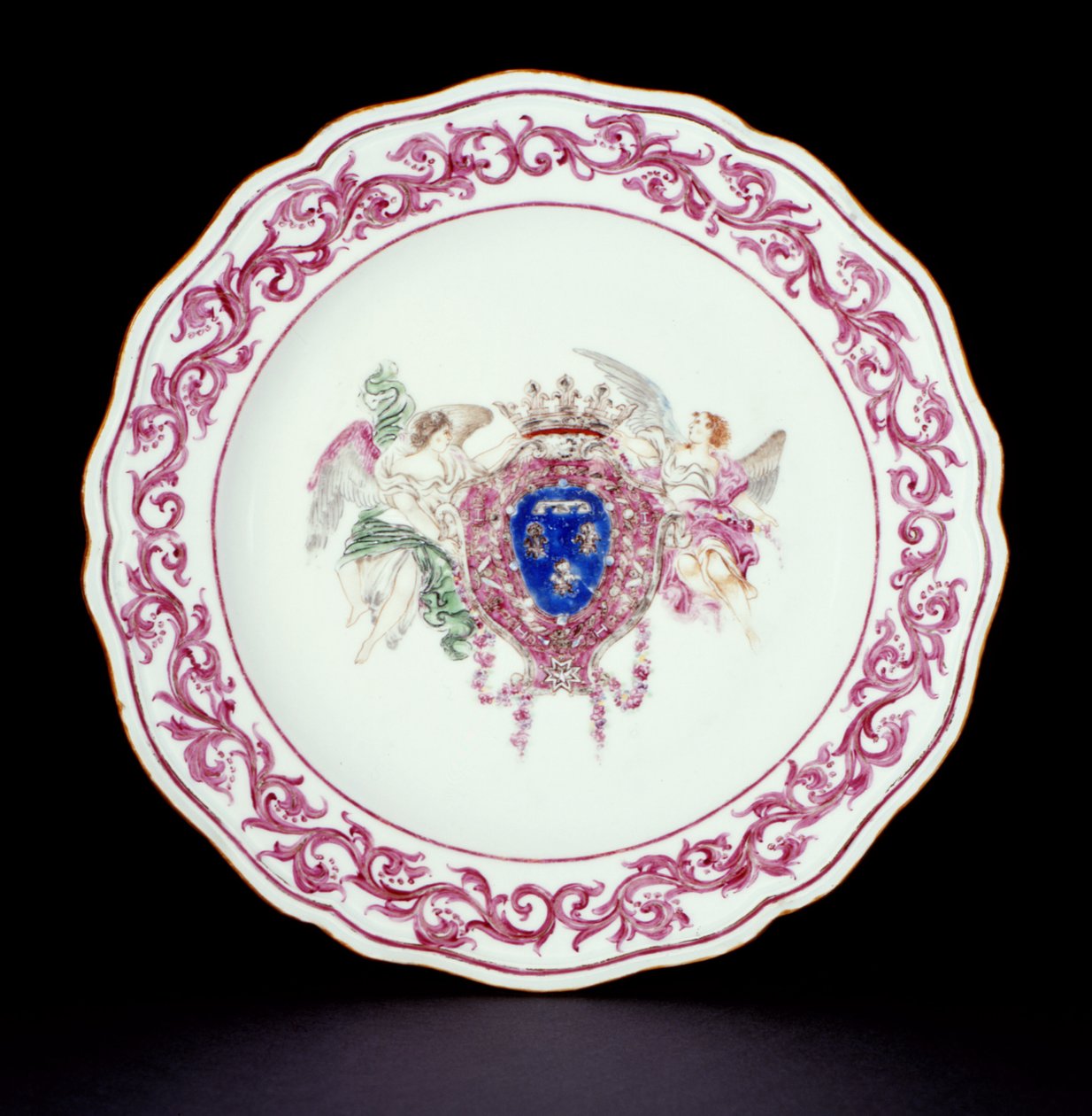 Rose Famille dinner plate with the Arms of France, Qianlong period c.1765 by Chinese School