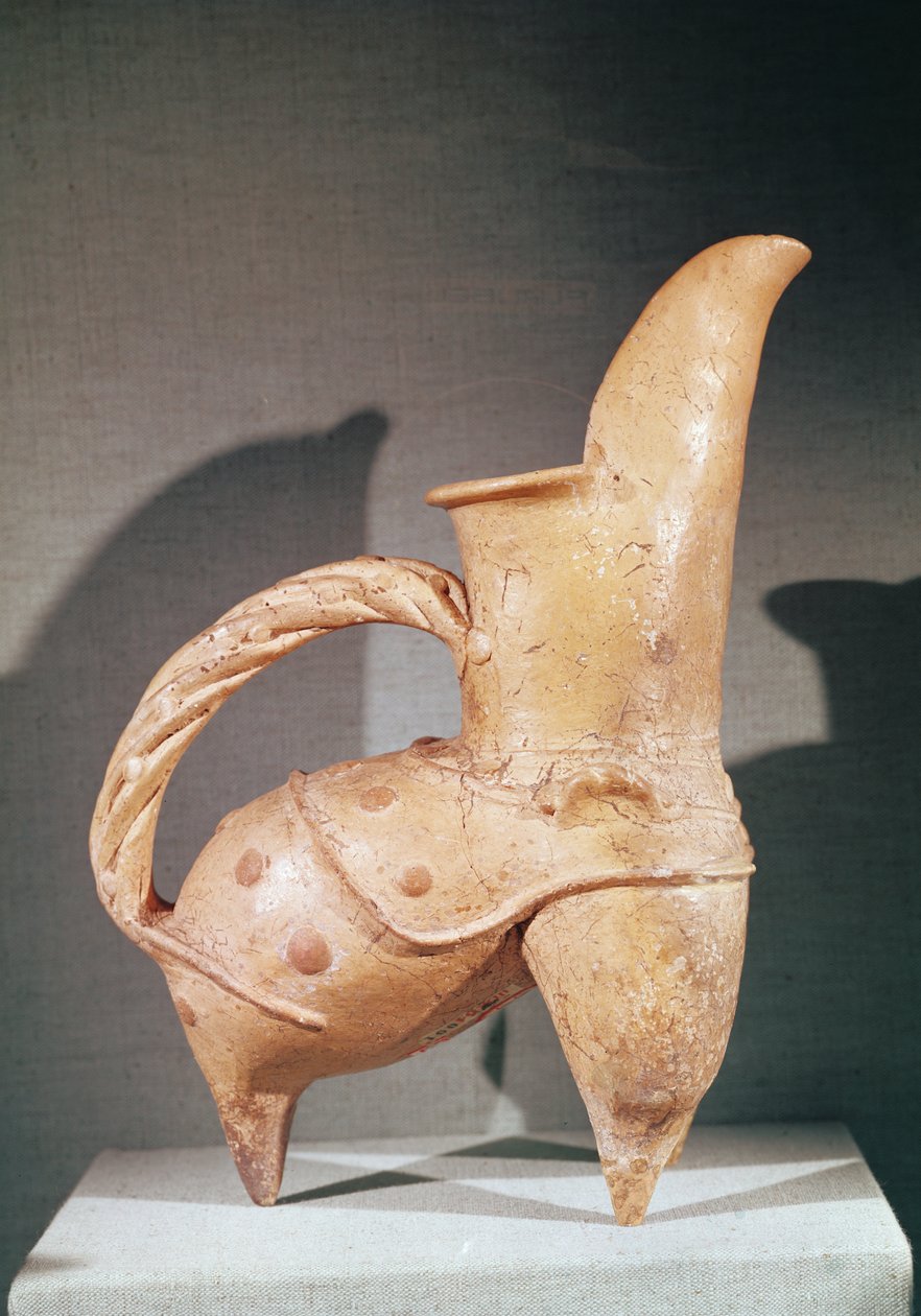 White pottery kuei tripod jug, from Weifang, Shandong, 3rd-2nd millennium BC by Chinese School