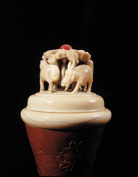 Chinese gourd and ivory cricket cage (detail) by Chinese School Chinese School