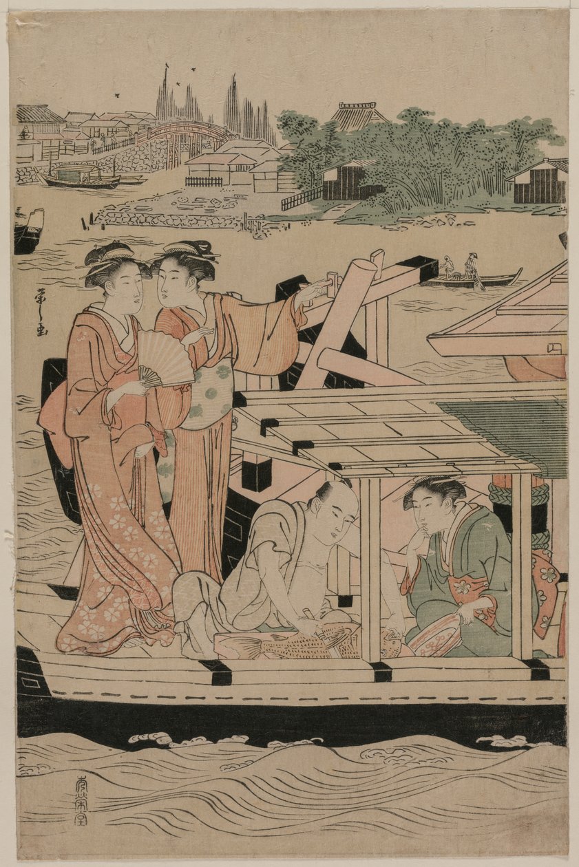 Boating Party on the Sumida River, late 1780s by Chobunsai Eishi