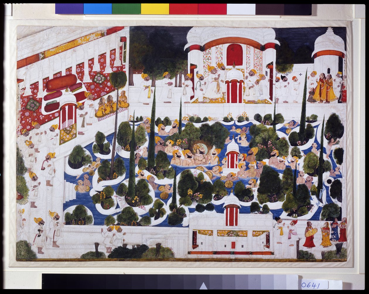 Maharana Bhim Singh Frolics with Noblemen in the Palace Pool by Chokha Chokha