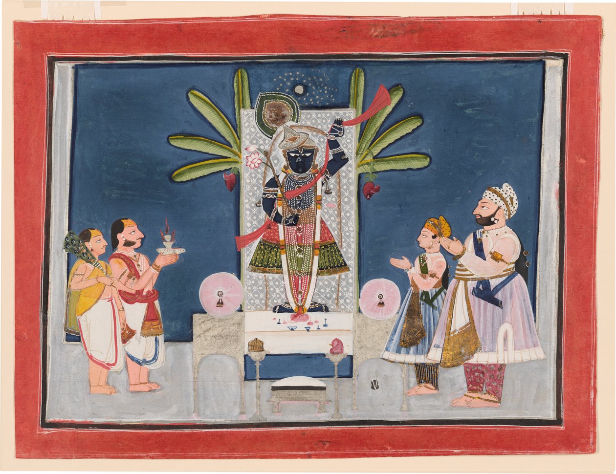 Rawat Gokul Das and Rawat Nahar Singh of Devgarh at Worship by Chokha Chokha