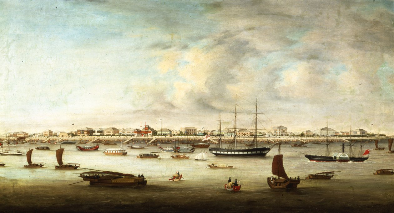 Chinese Fishing Vessels, Shanghai, c.1857 by Chow Qua