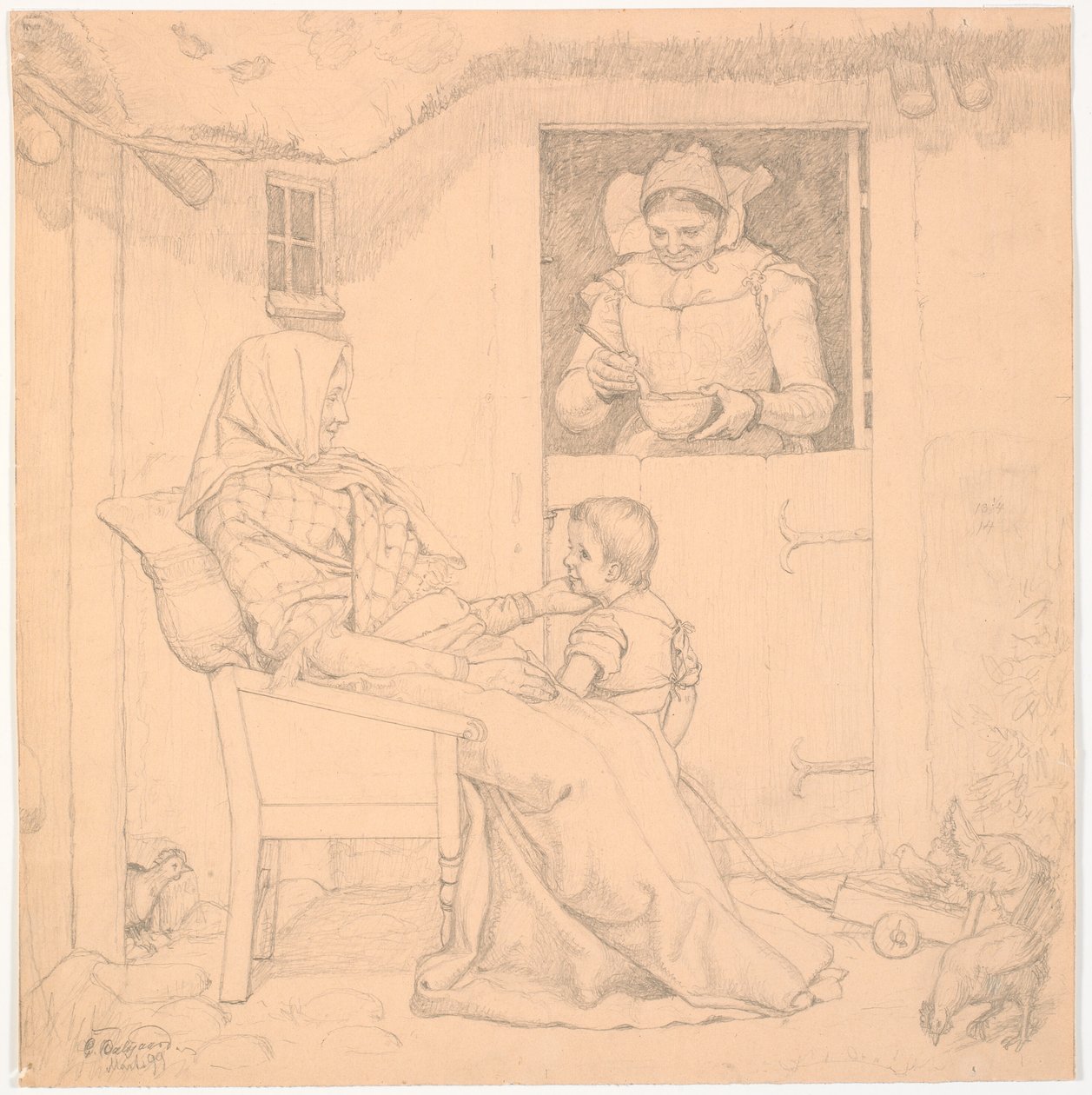 A Young Wife as Convalescent by Christen Dalsgaard