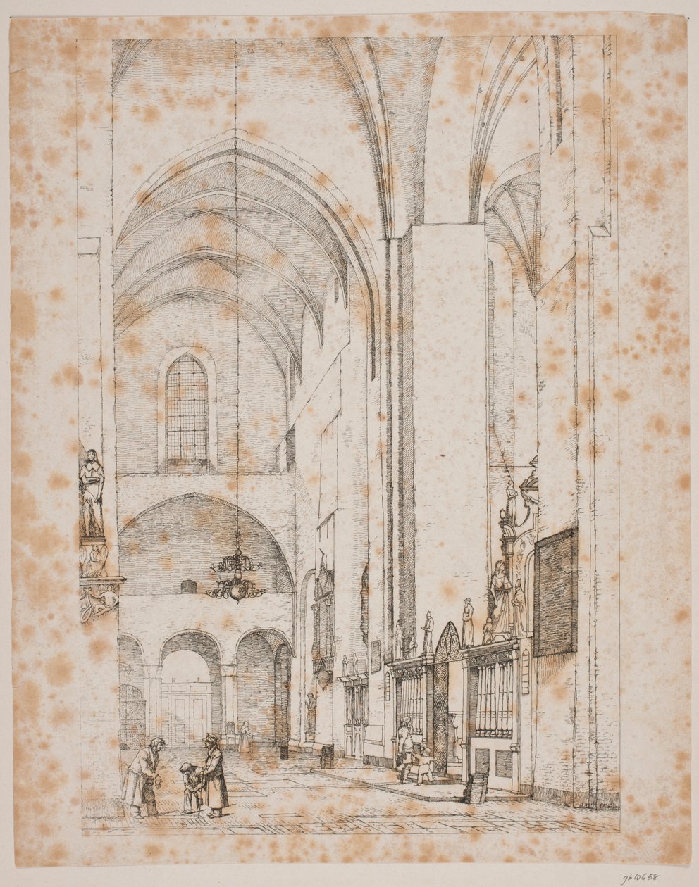 View of the Interior of the Northern Transept of Aarhus Cathedral by Christen Købke