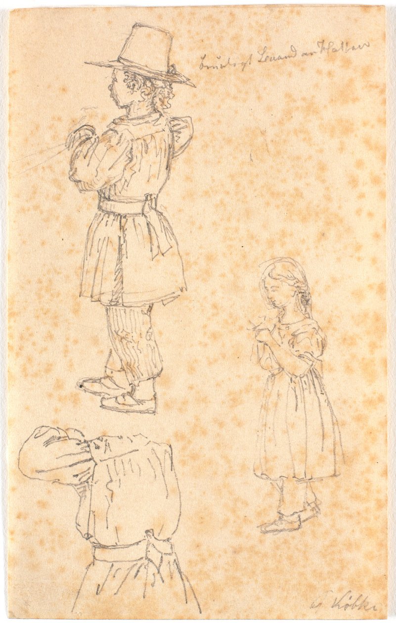 Boy with Pole and Knitting Girl by Christen Købke