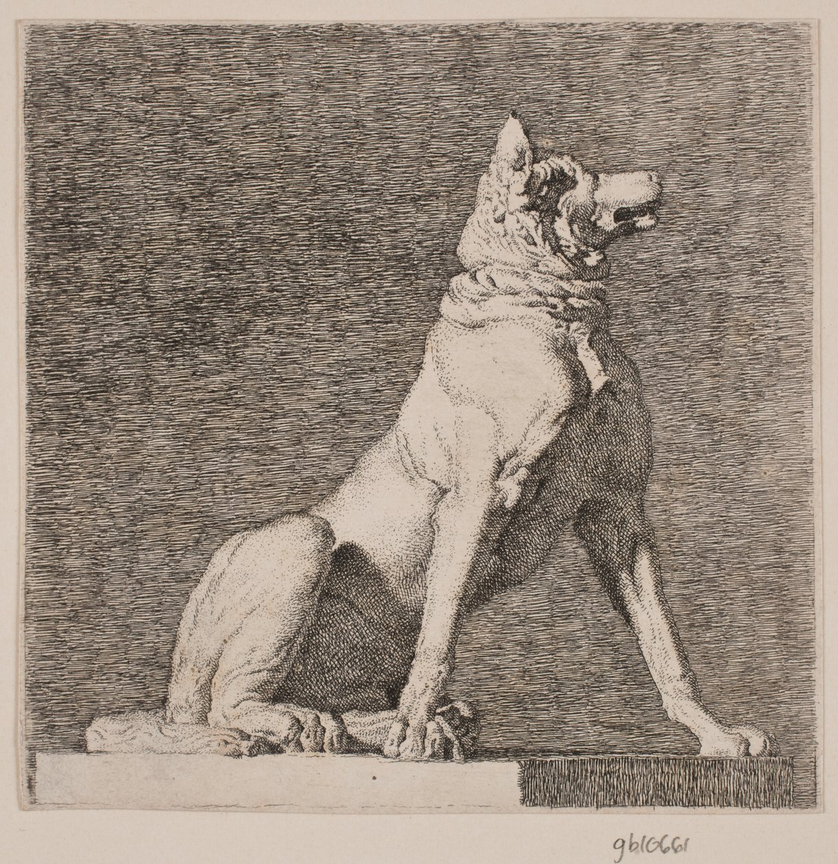 A Seated Dog After an Antique at Charlottenborg by Christen Købke