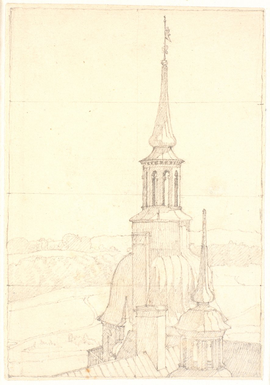 One of the Two Small Towers at Frederiksborg by Christen Købke