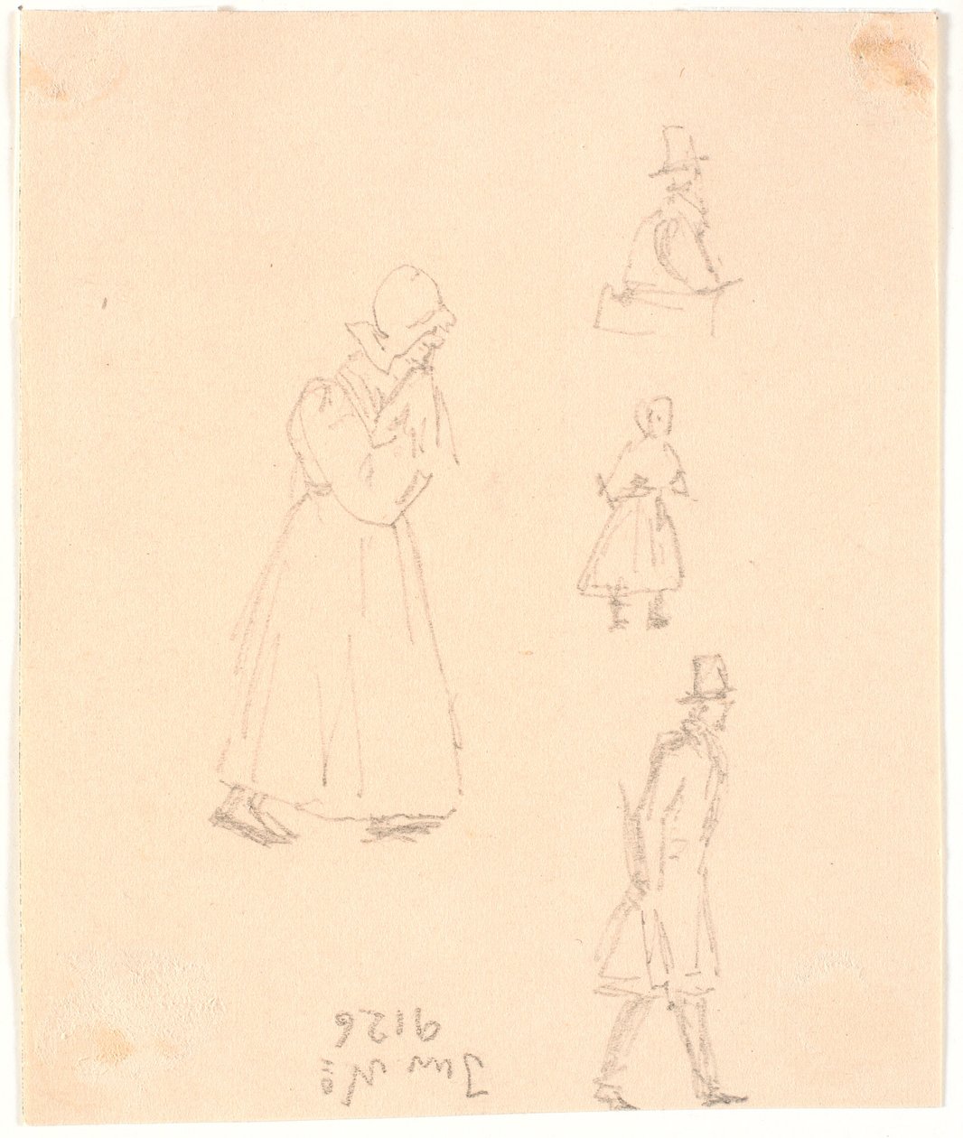 Four Figure Sketches by Christen Købke
