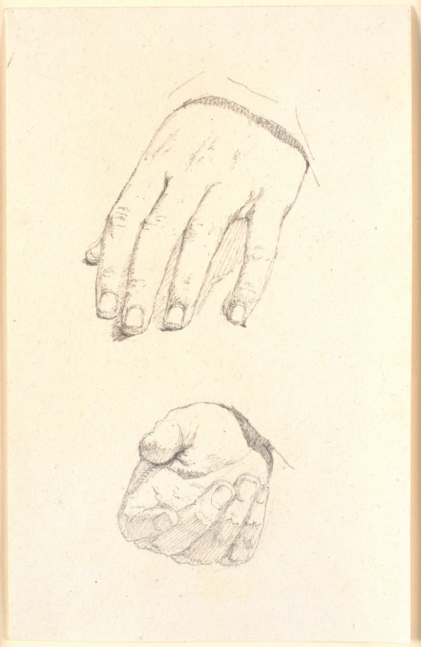 Studies of Hands by Christen Købke