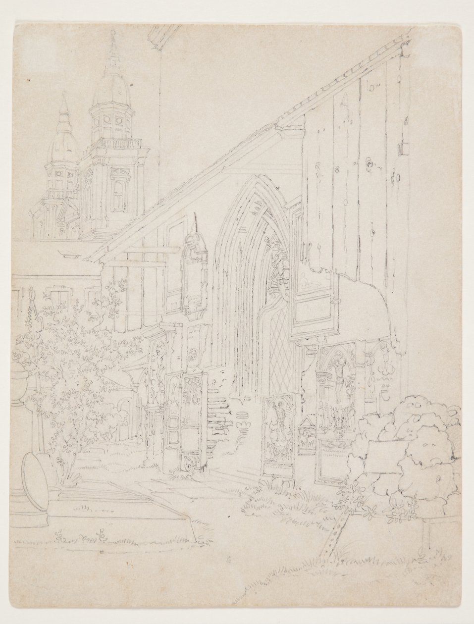 View of a Church Courtyard by Christen Købke