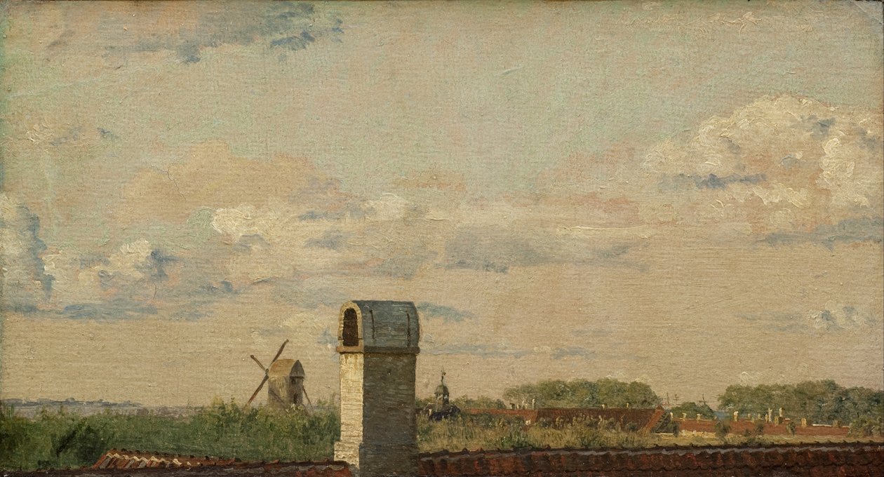 View from a Window in Toldbodvej Looking Towards the Citadel in Copenhagen by Christen Købke