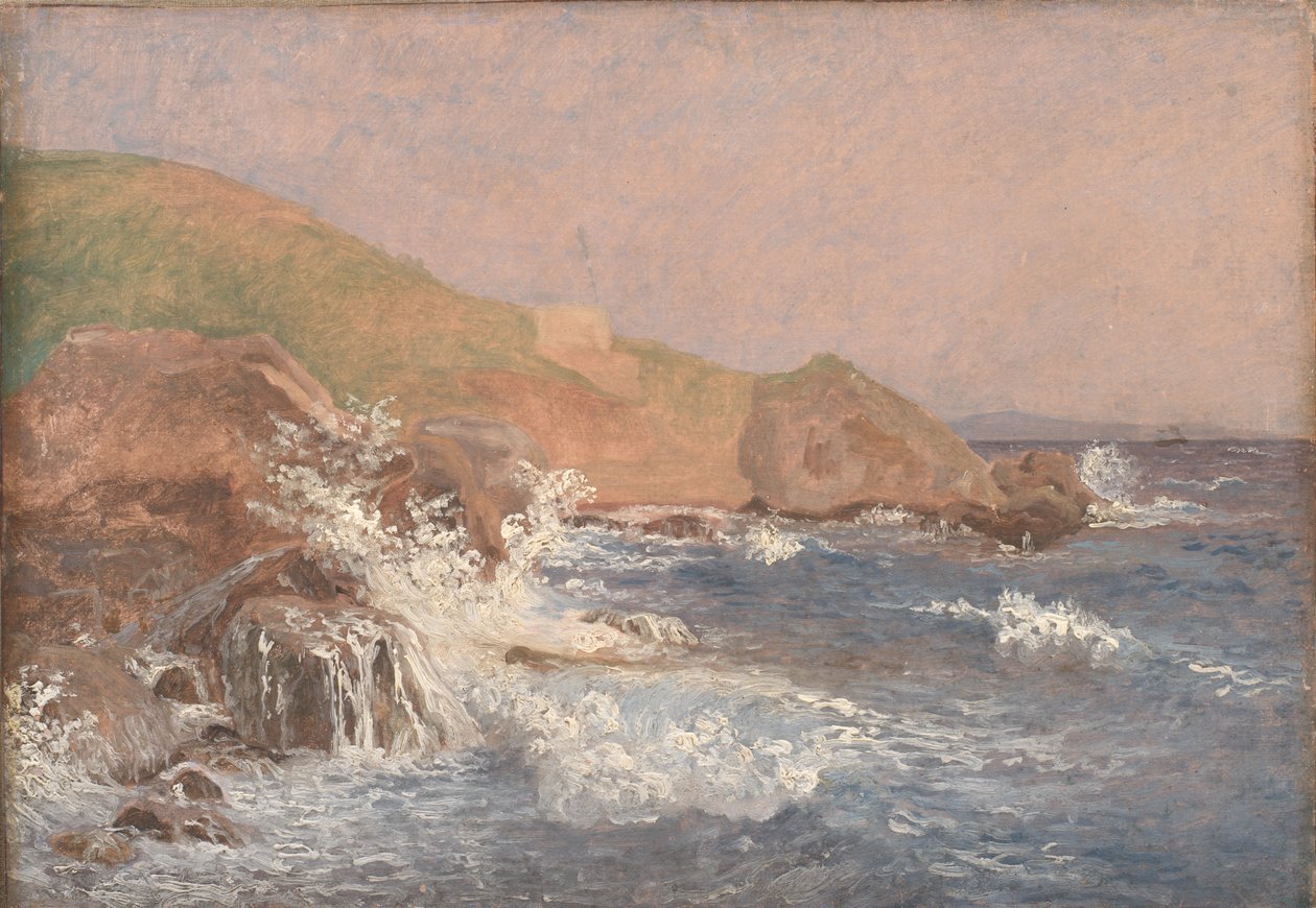 Rough Sea on a Rocky Coast, Capri by Christen Købke