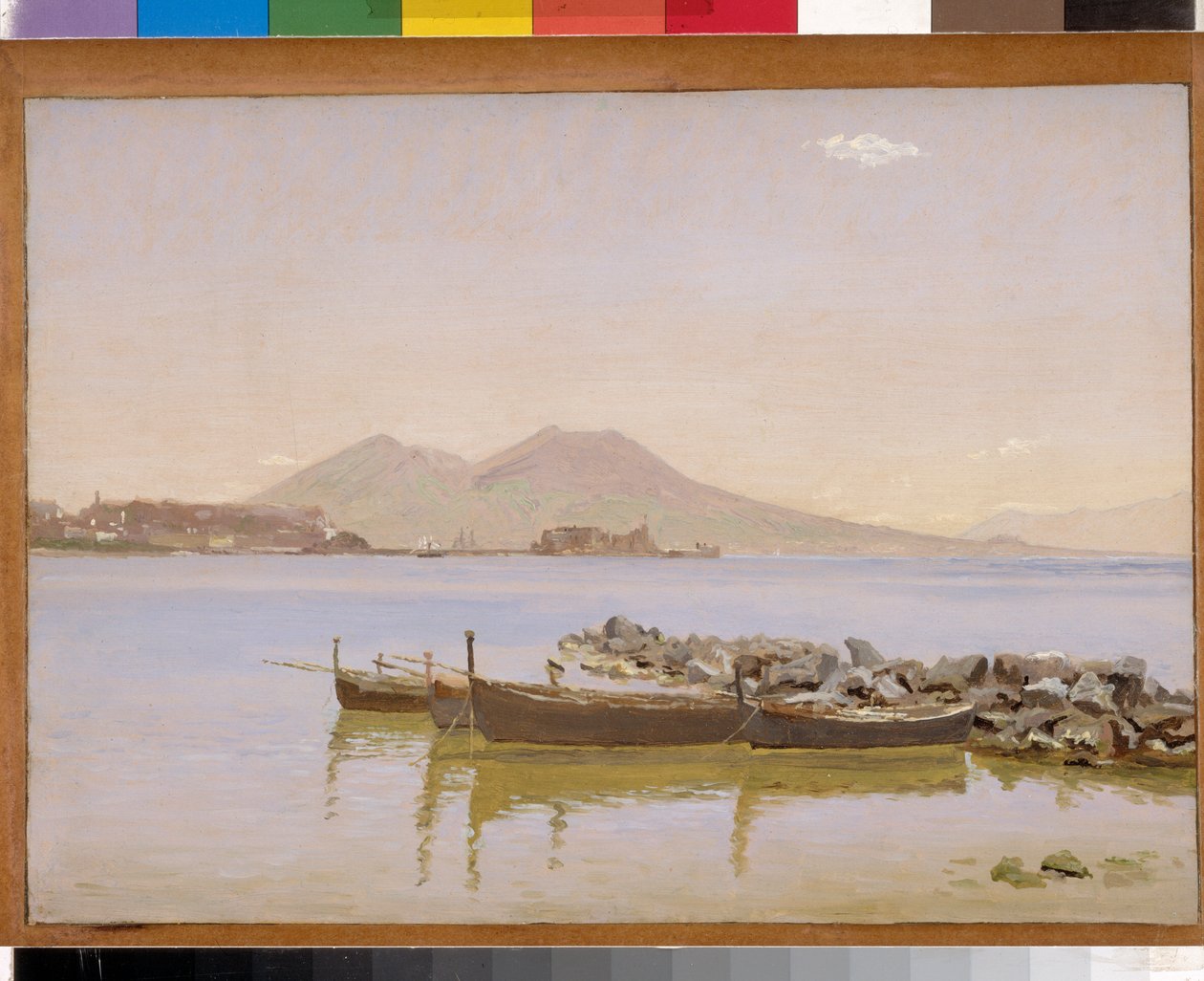 The Gulf of Naples with Vesuvius in the Background by Christen Købke