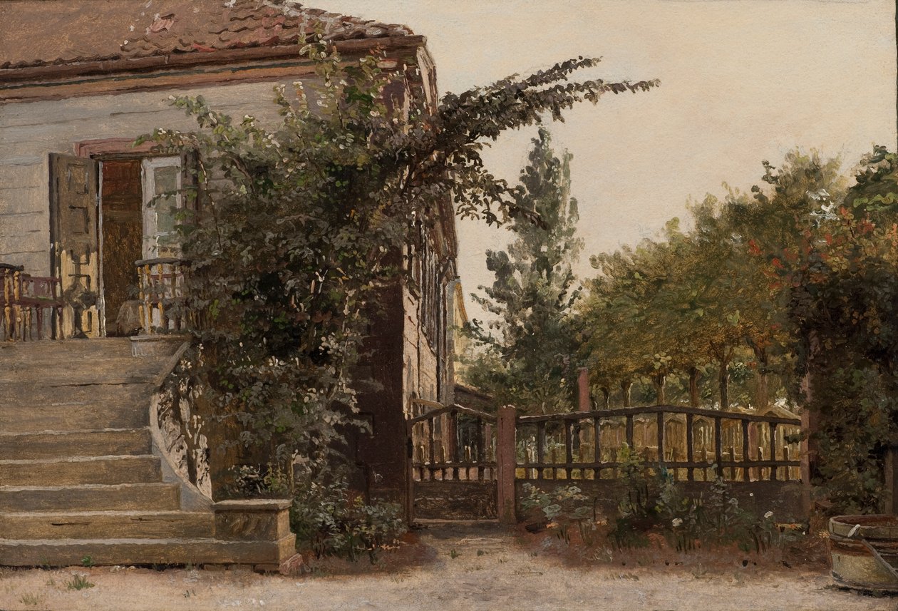 The Garden Steps Leading to the Artist’s Studio at Blegdammen outside Copenhagen by Christen Schjellerup Kobke