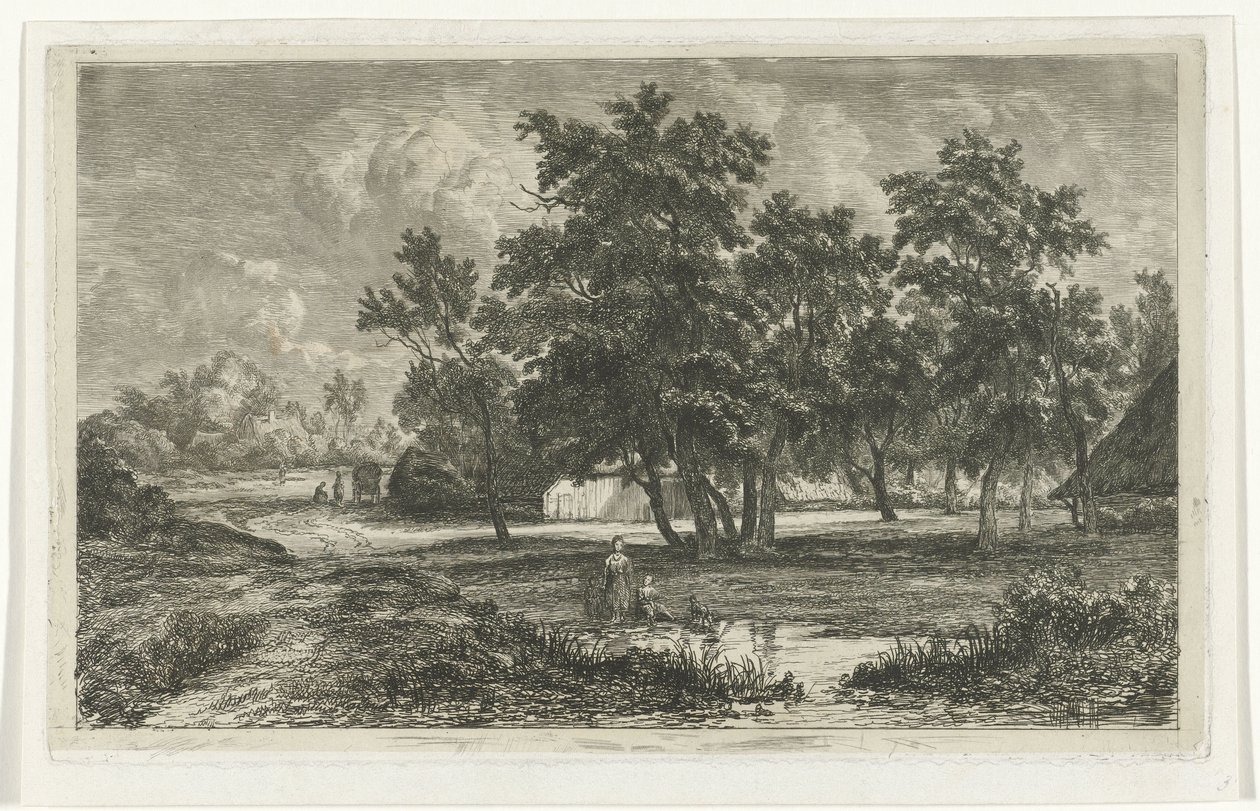 Landscape with Farmhouse Among Trees by Christiaan Immerzeel