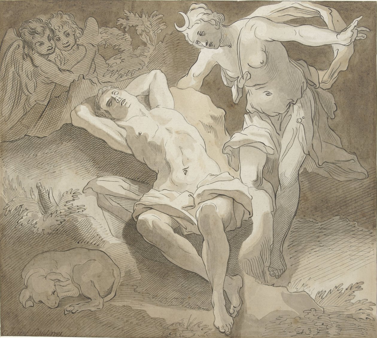 Selene and Endymion by Christiaan Josi
