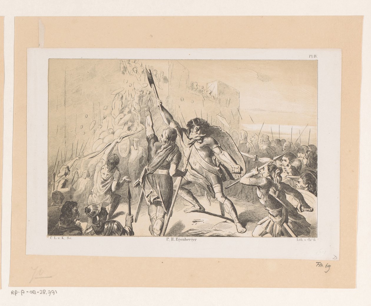 Claudius Civilis Storms the Roman Camp Vetera by Christiaan Lodewijk van Kesteren