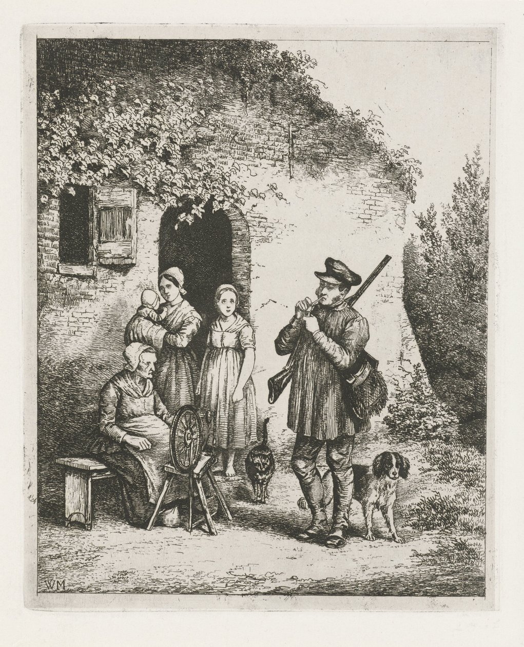 Company at the Door of a House by Christiaan Wilhelmus Moorrees