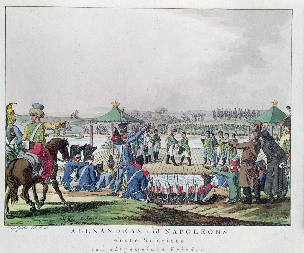 Alexander I and Napoleon Take the First Steps Towards a General State of Peace, 26th June 1807 by Christian Gottfried Geissler