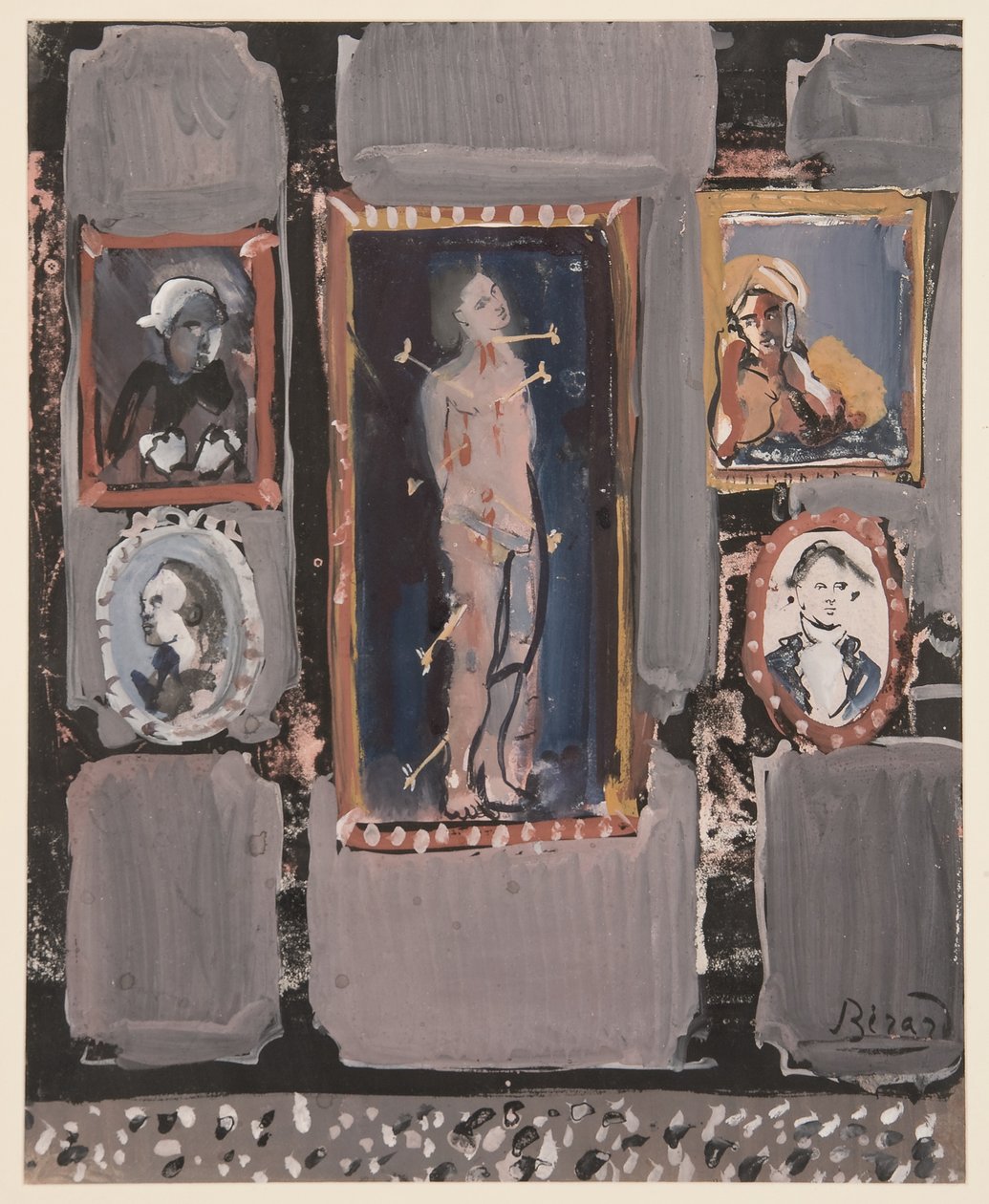 Saint Sebastien on grey background, c. 1935-1945 by Christian Bérard