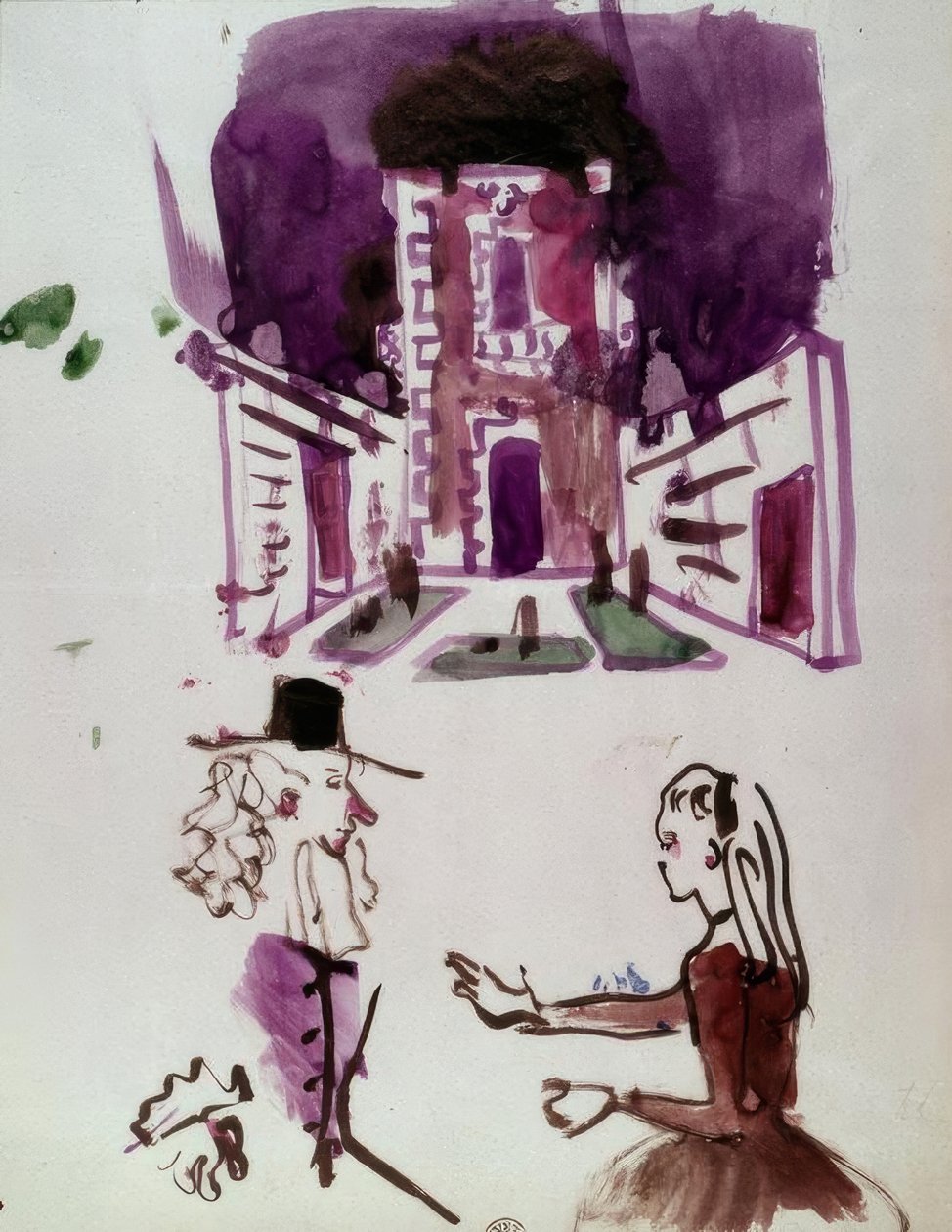 Stage Design and Figurines of Dorante and Angélique by Christian Bérard