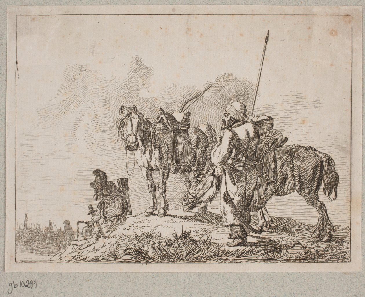 A Resting Cossack Vedette by Christian David Gebauer