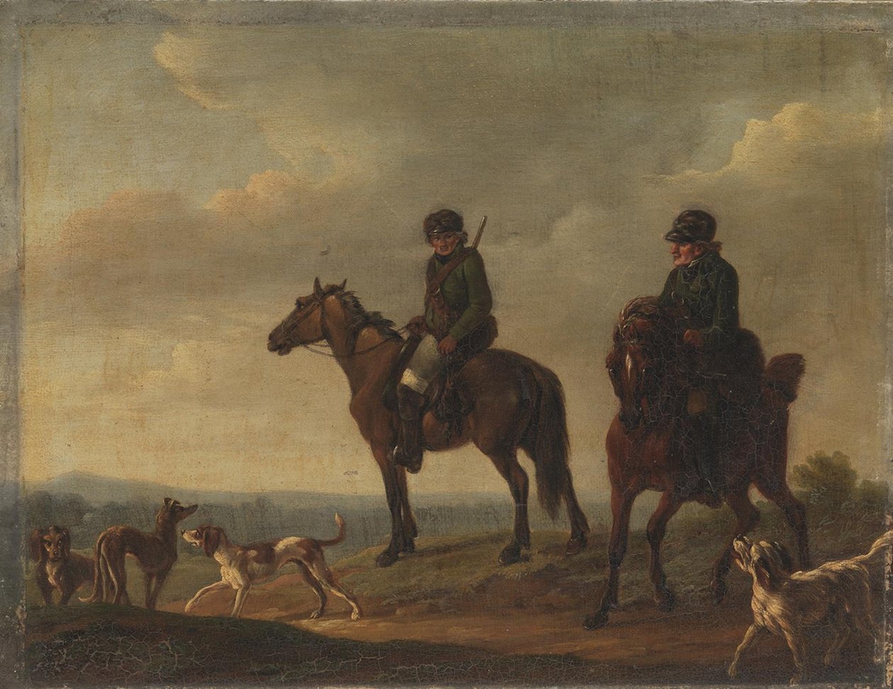 Two Hunters on Horseback by Christian David Gebauer