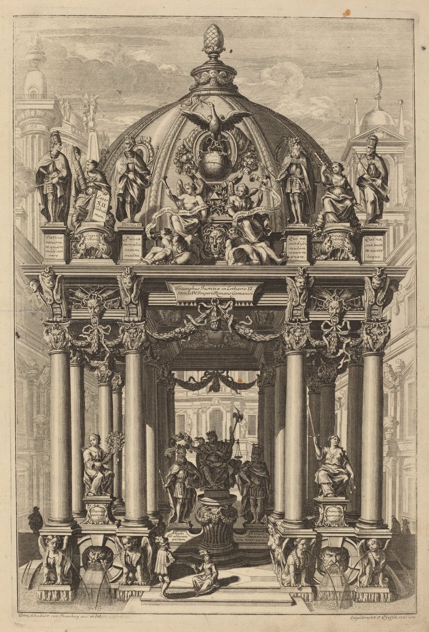 Triumphal Arch for Lotharius II by Christian Engelbrecht and Johann Andreas Pfeffel, after Peter Schubert von Ehrenberg