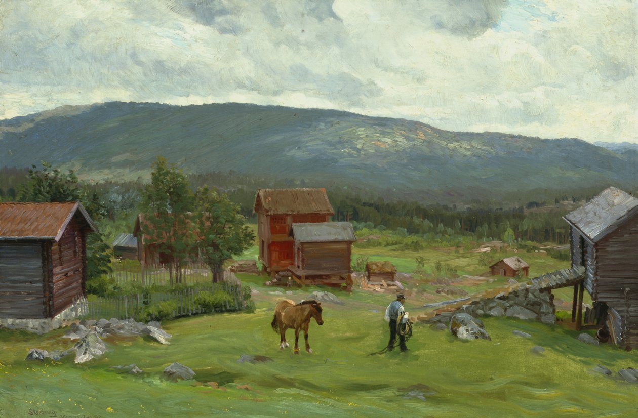 Man at the Pasture, Hiaasen, June 1893 by Christian Eriksen Skredsvig