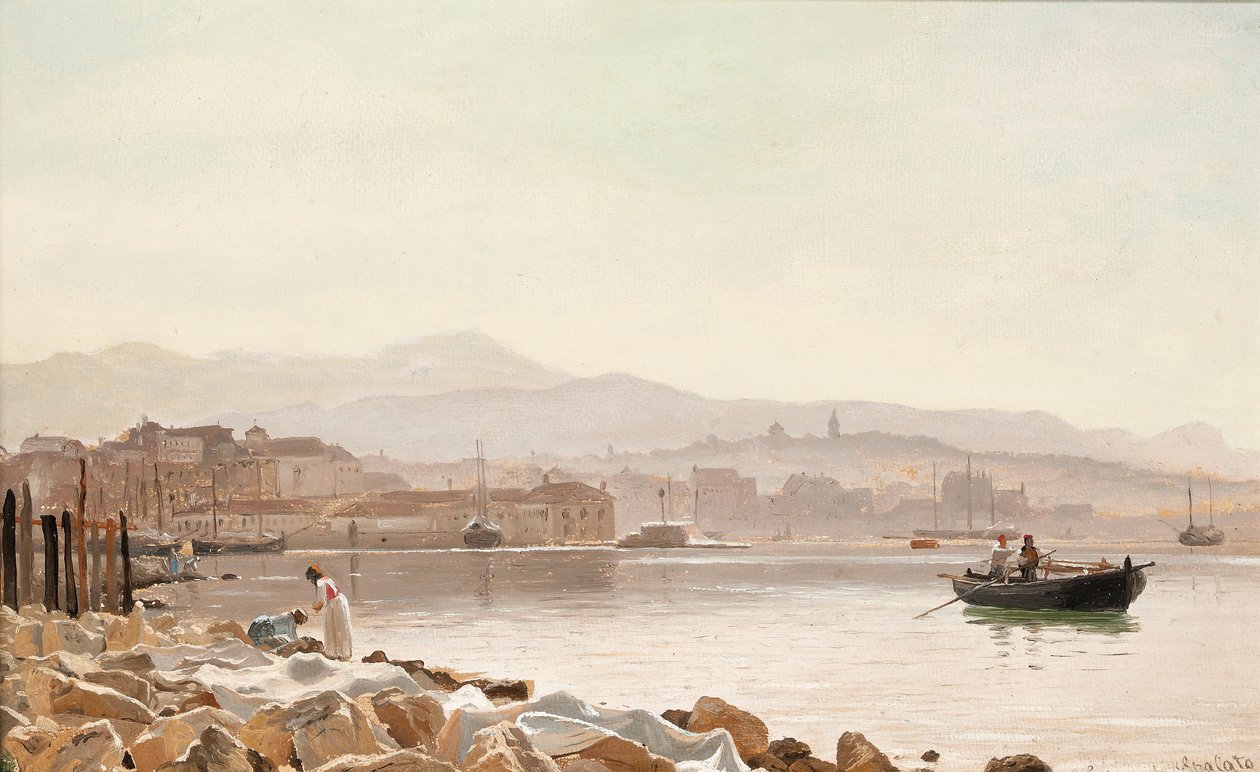 Drying Sheets on the Shore Before Split, Croatia by Christian Frederick Emil Eckardt