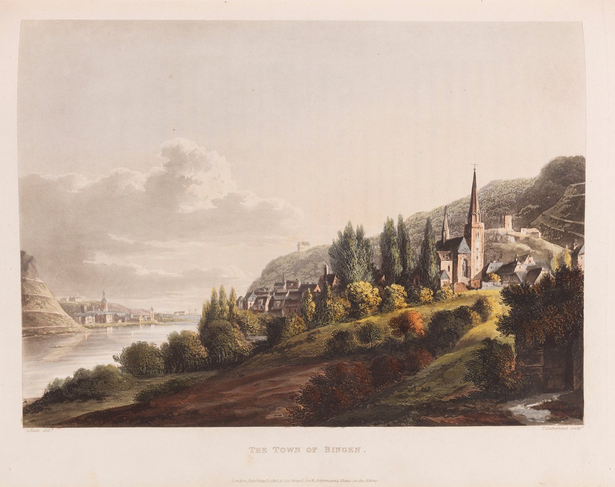 Bingen. From: A Picturesque Tour along the Rhine, 1820 by Christian Georg Schütz the Younger