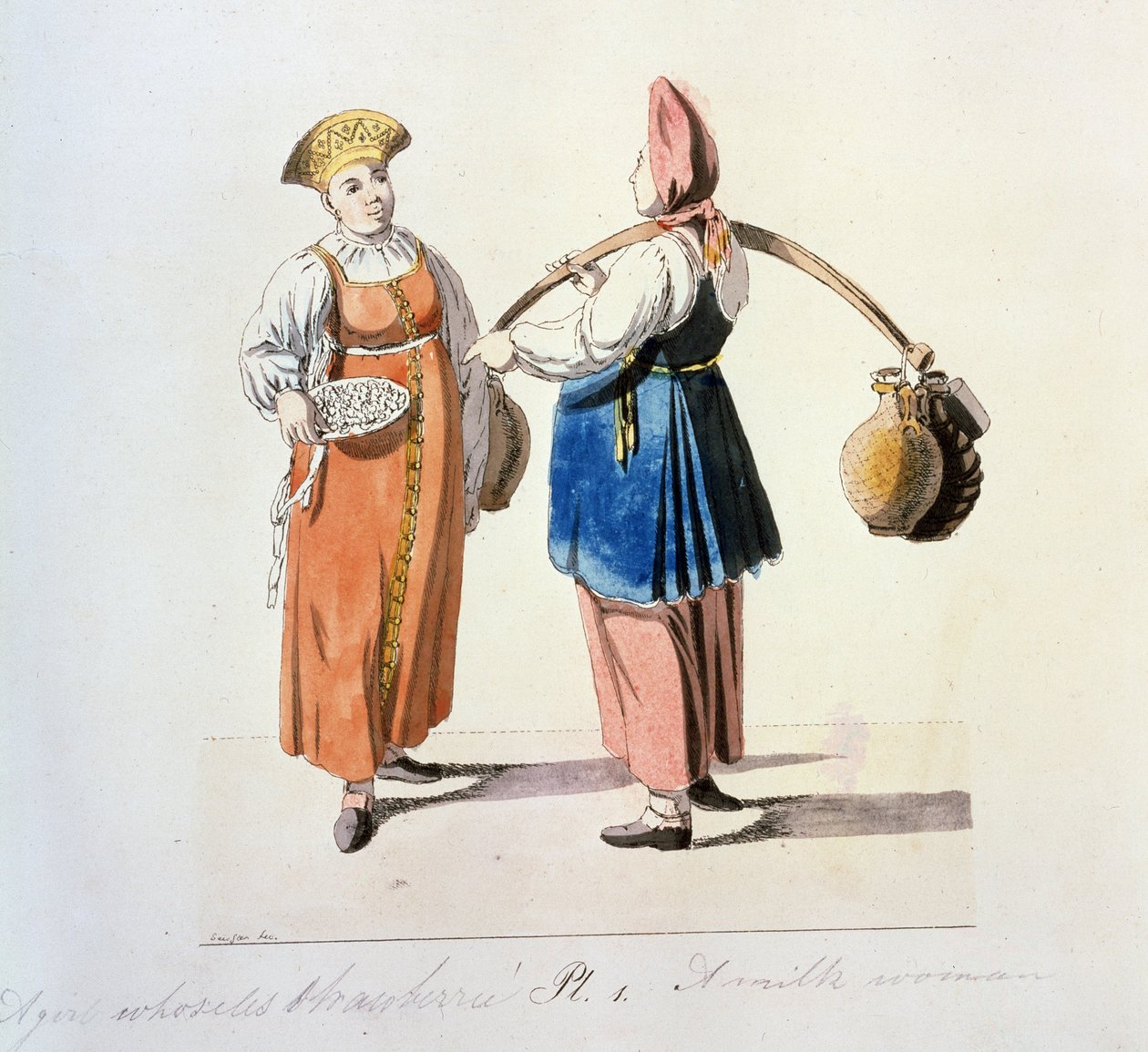 Dairywoman (From the Series The Moscow Merchants) by Christian Gottfried Geissler