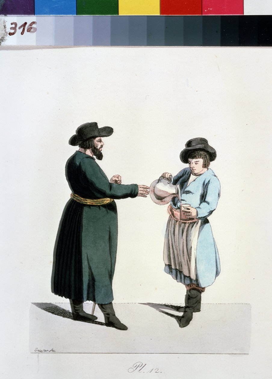 Kvass Vendor (From the series The Moscow Merchants) by Christian Gottfried Geissler