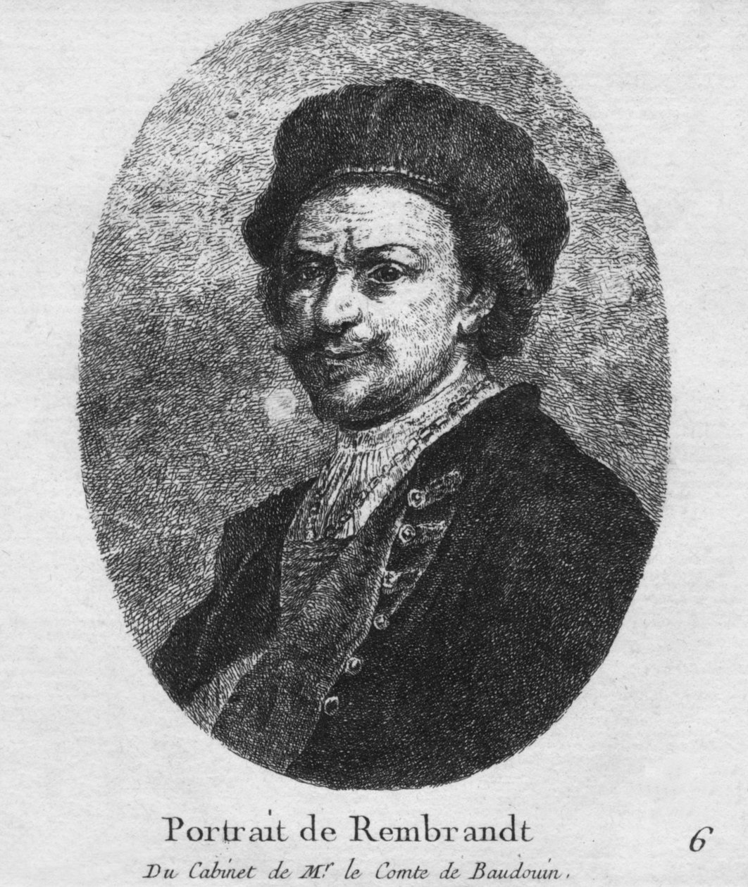 Portrait of Rembrandt - From the Cabinet of Mr. le Comte de Baudouin by Christian Gottfried Schultze