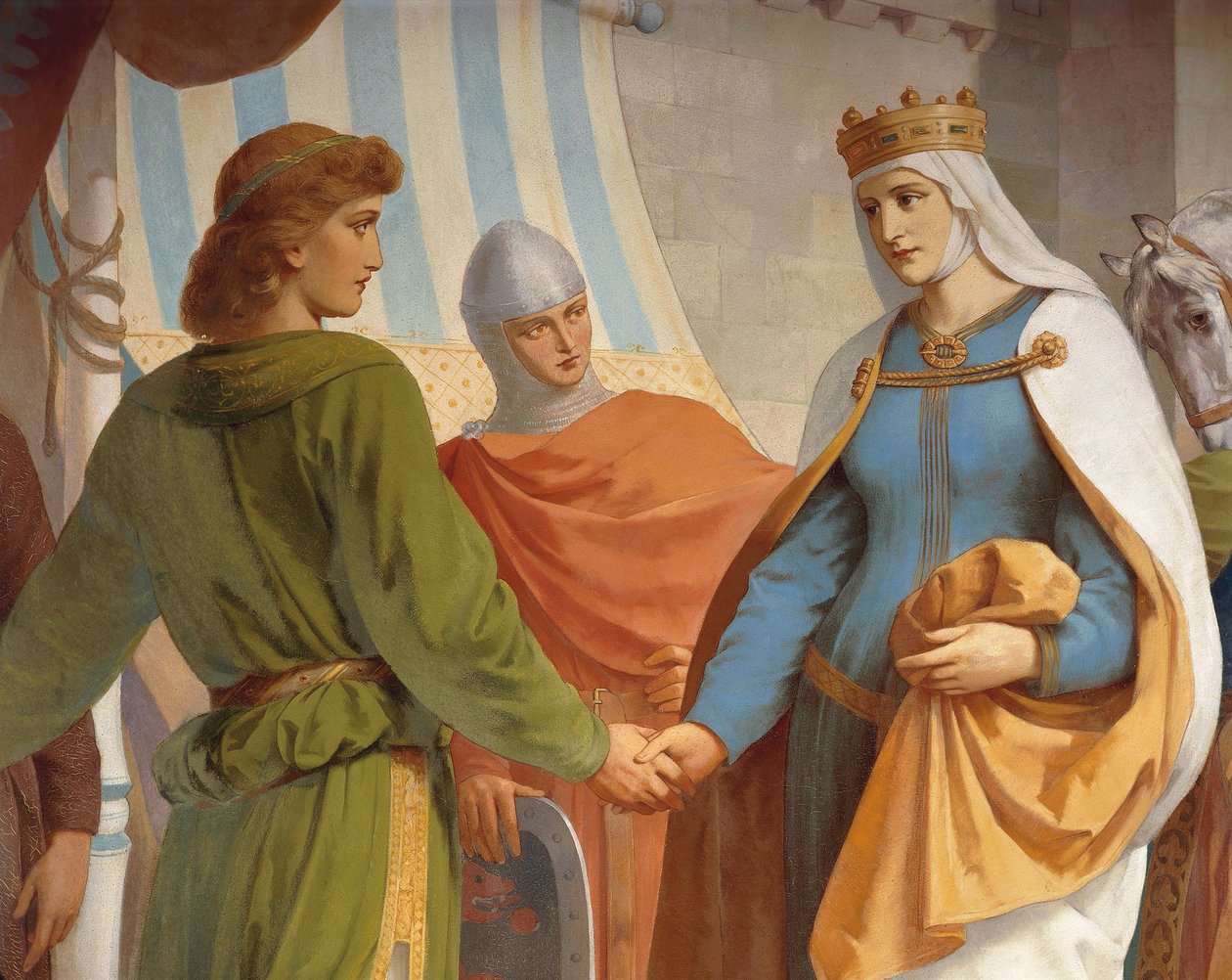 Parzival bidding farewell to his mother, Queen Herzeloyde, from the Parzival cycle, Singers